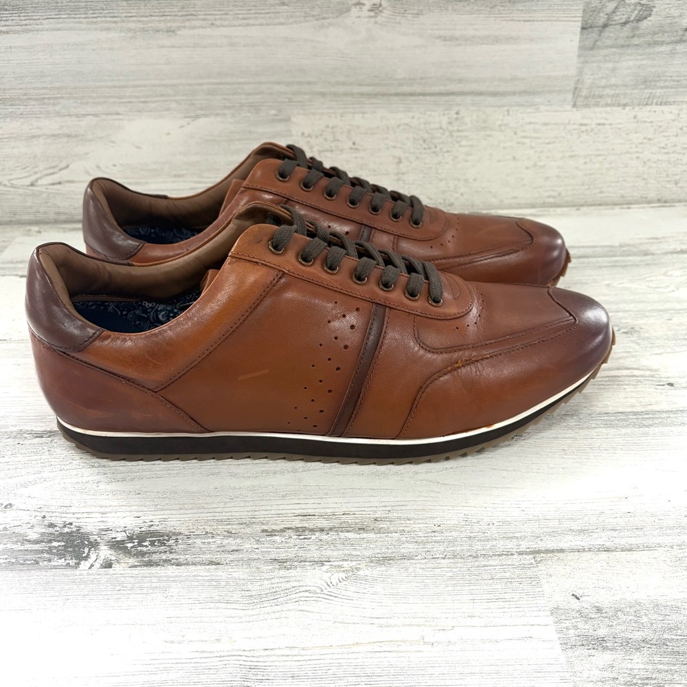 Brown Leather Men's Casual Sneakers